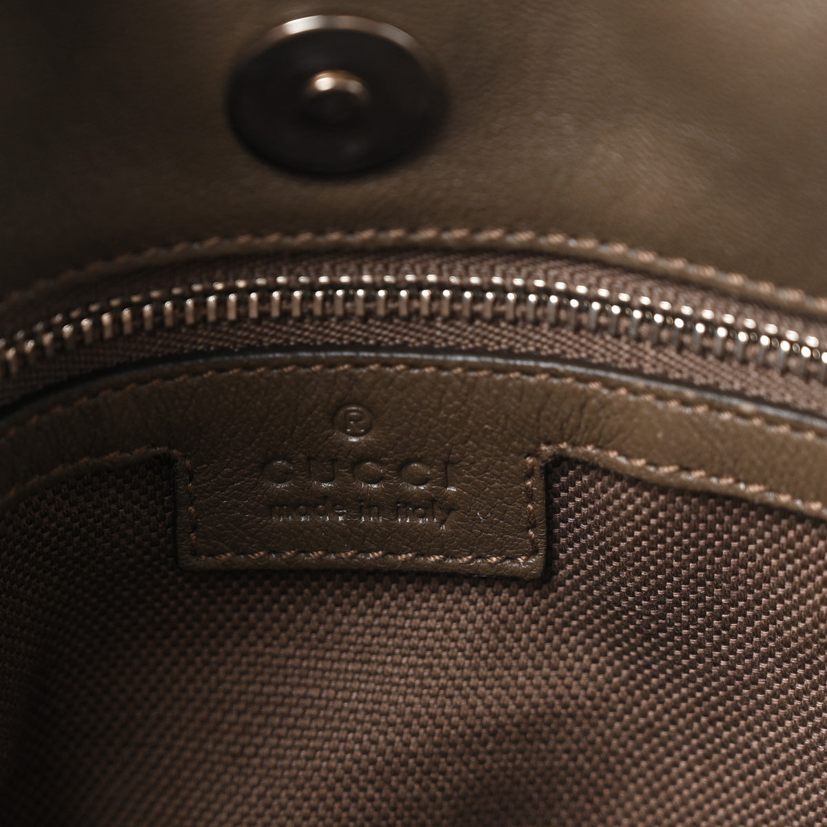 Gucci Sakai Be Green Calfskin Diagonal Stitched Medium Blondie Tote Craclet Brown 6 of 11