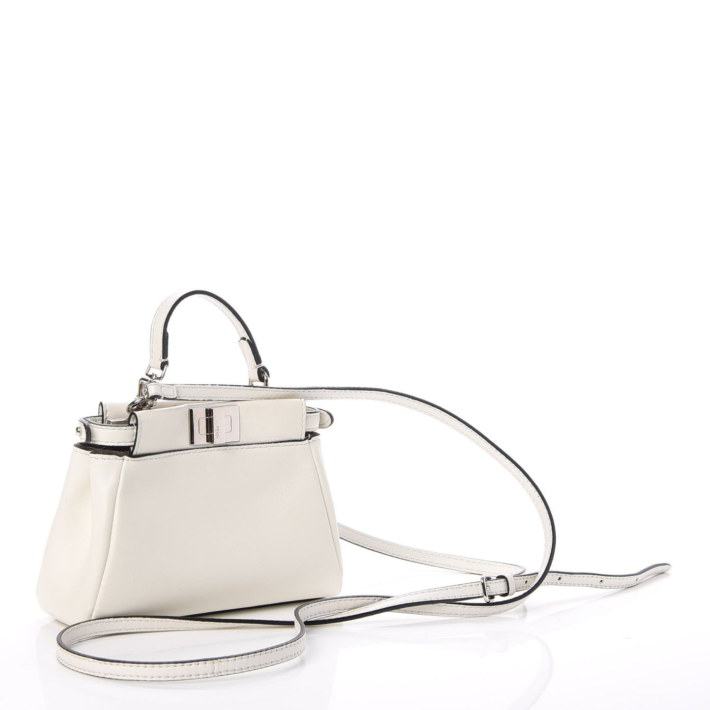 Shiny Nappa Micro Peekaboo Iconic Satchel White