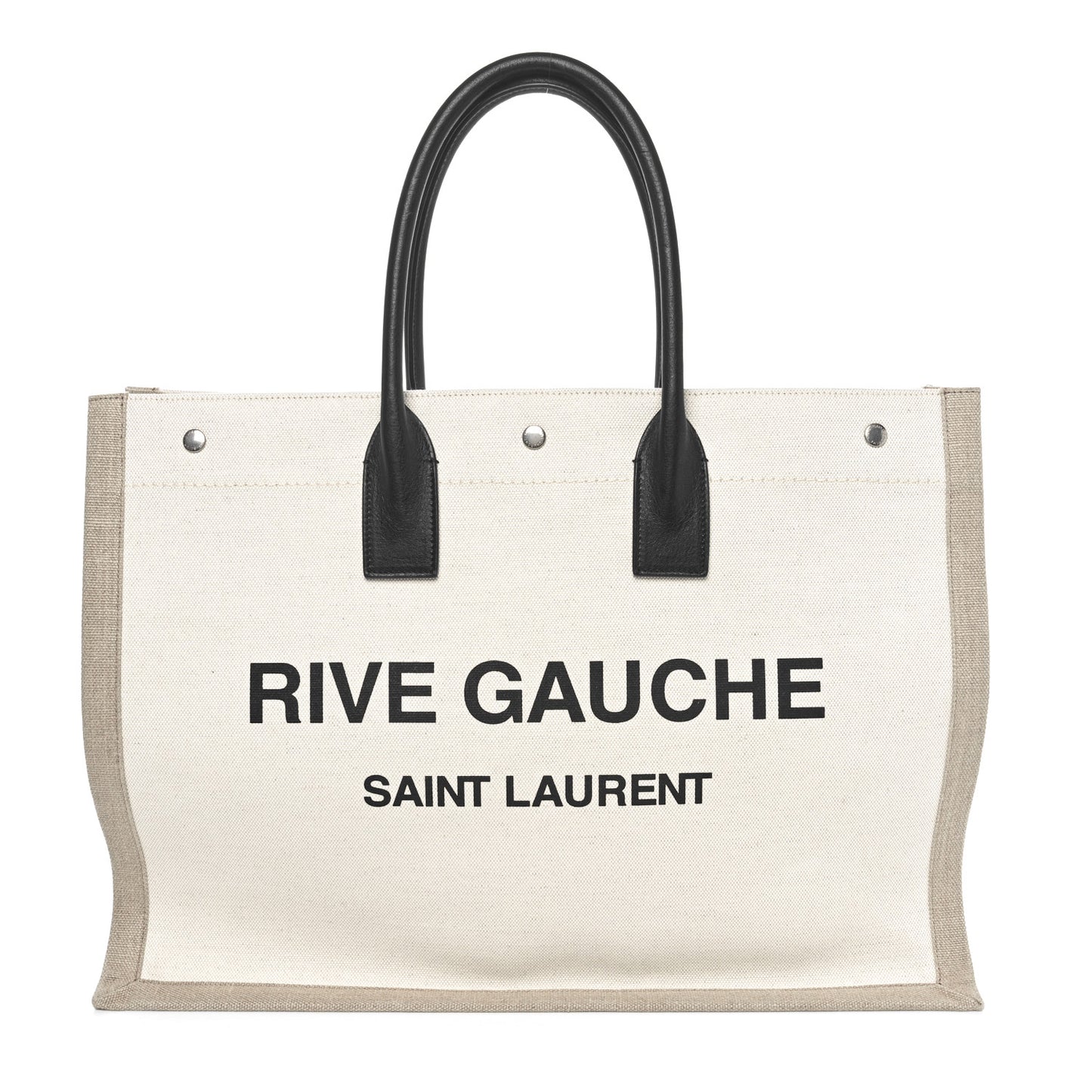 Linen Calfskin Rive Gauche Tote Greggio Natural