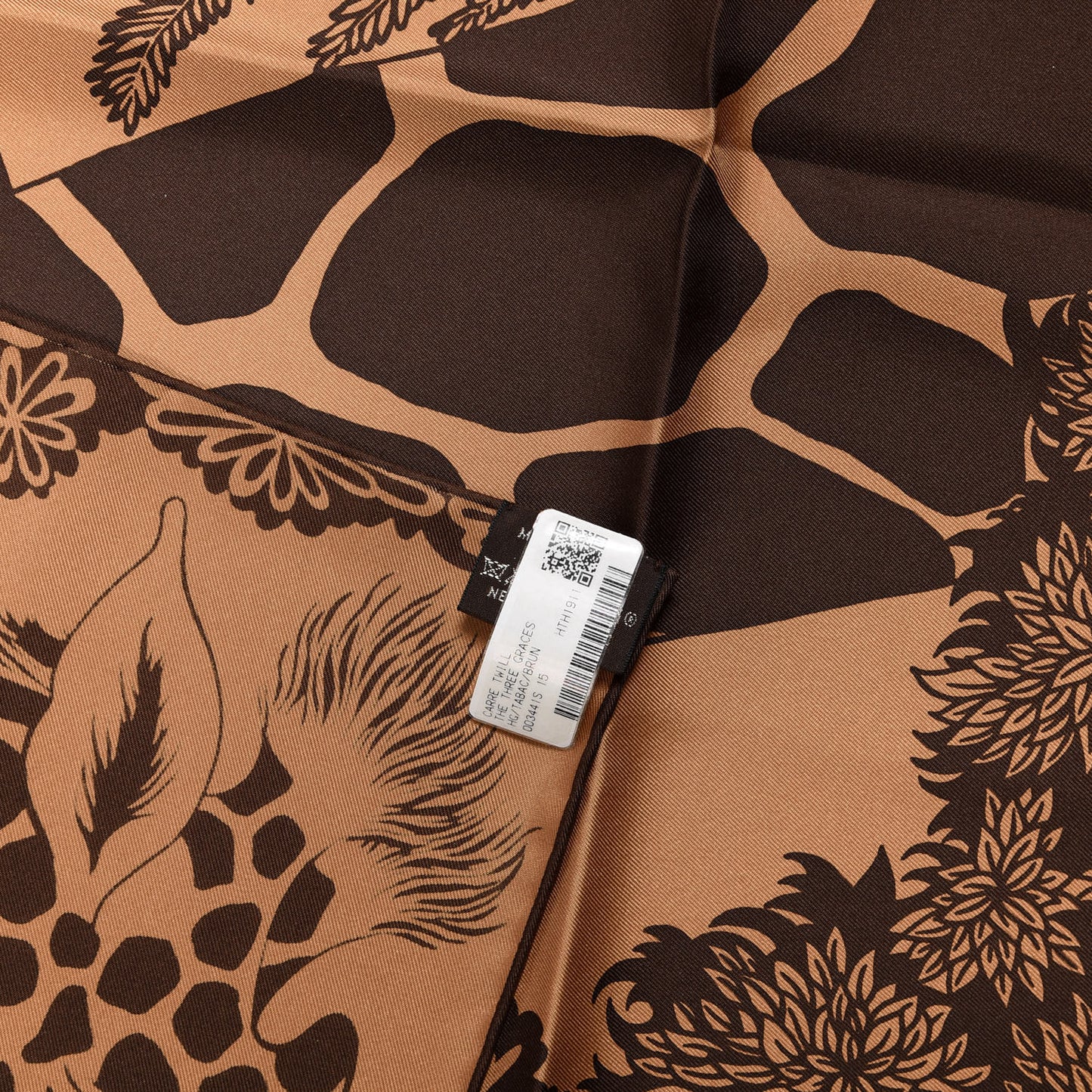 Silk The Three Graces Scarf 90 Tabac Brun
