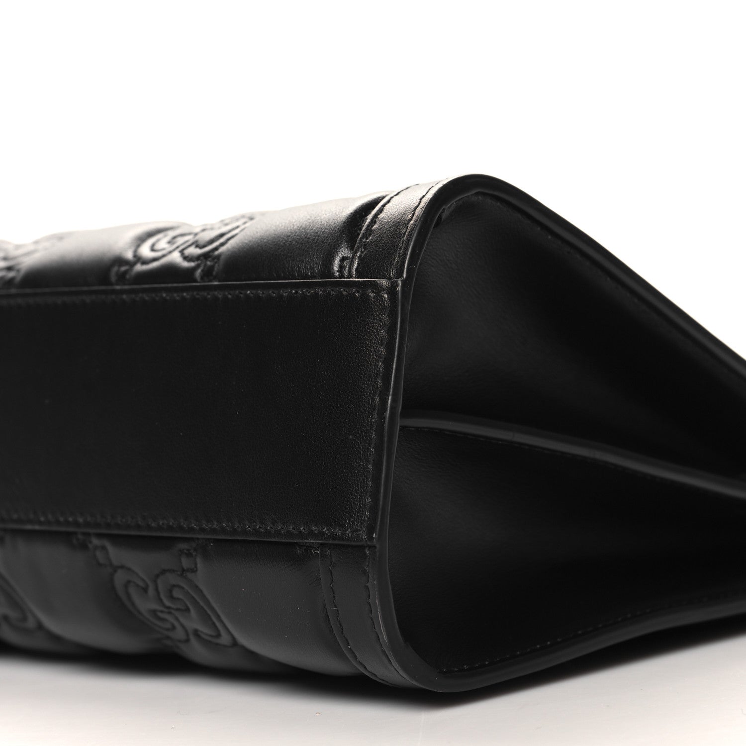 Gucci Calfskin GG Matelasse Large Slim Chain Shoulder Bag Black Natural 10 of 12