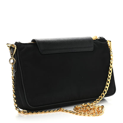 Prada Tessuto Nylon Saffiano Crossbody Bag Black 3 of 9