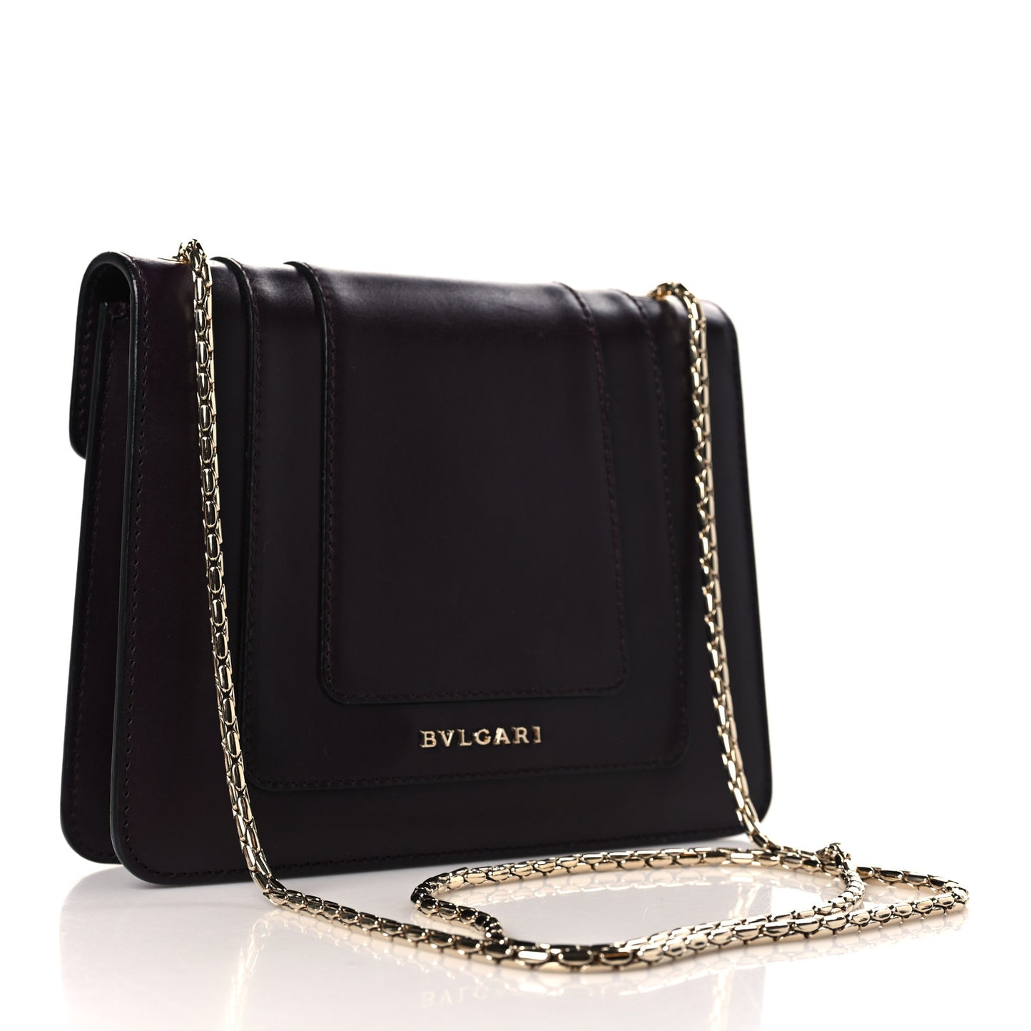 Calfskin Small Serpenti Forever Snake Strap Crossbody Bag Plum