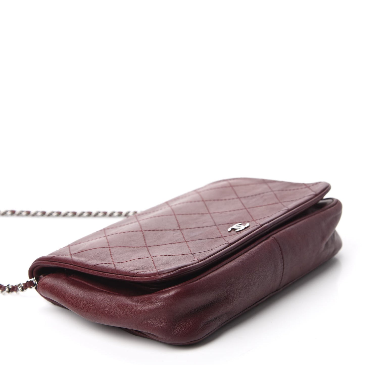 Lambskin Quilted Single Flap Red