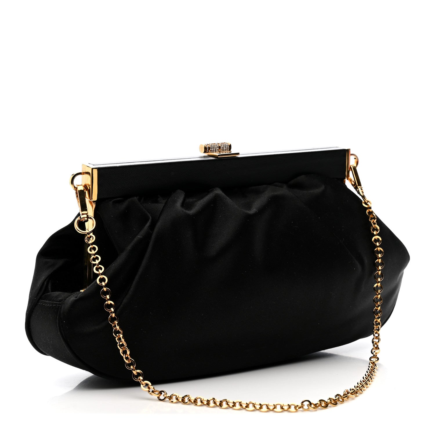 Versace Satin Crystal Medusa 95 Plaque Clutch Black 4 of 19