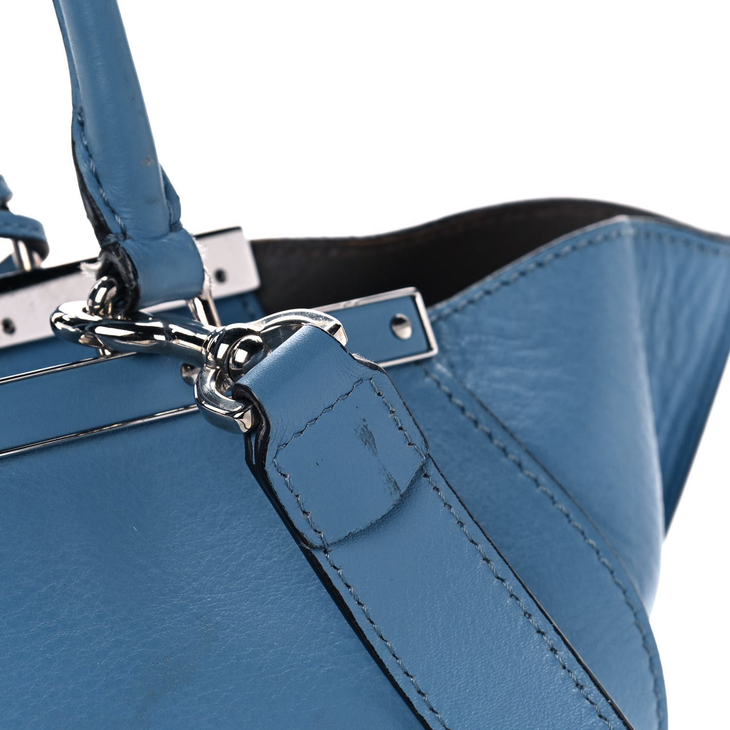 Vitello Dolce Croc Tail Petite 3Jours Tote Light Blue