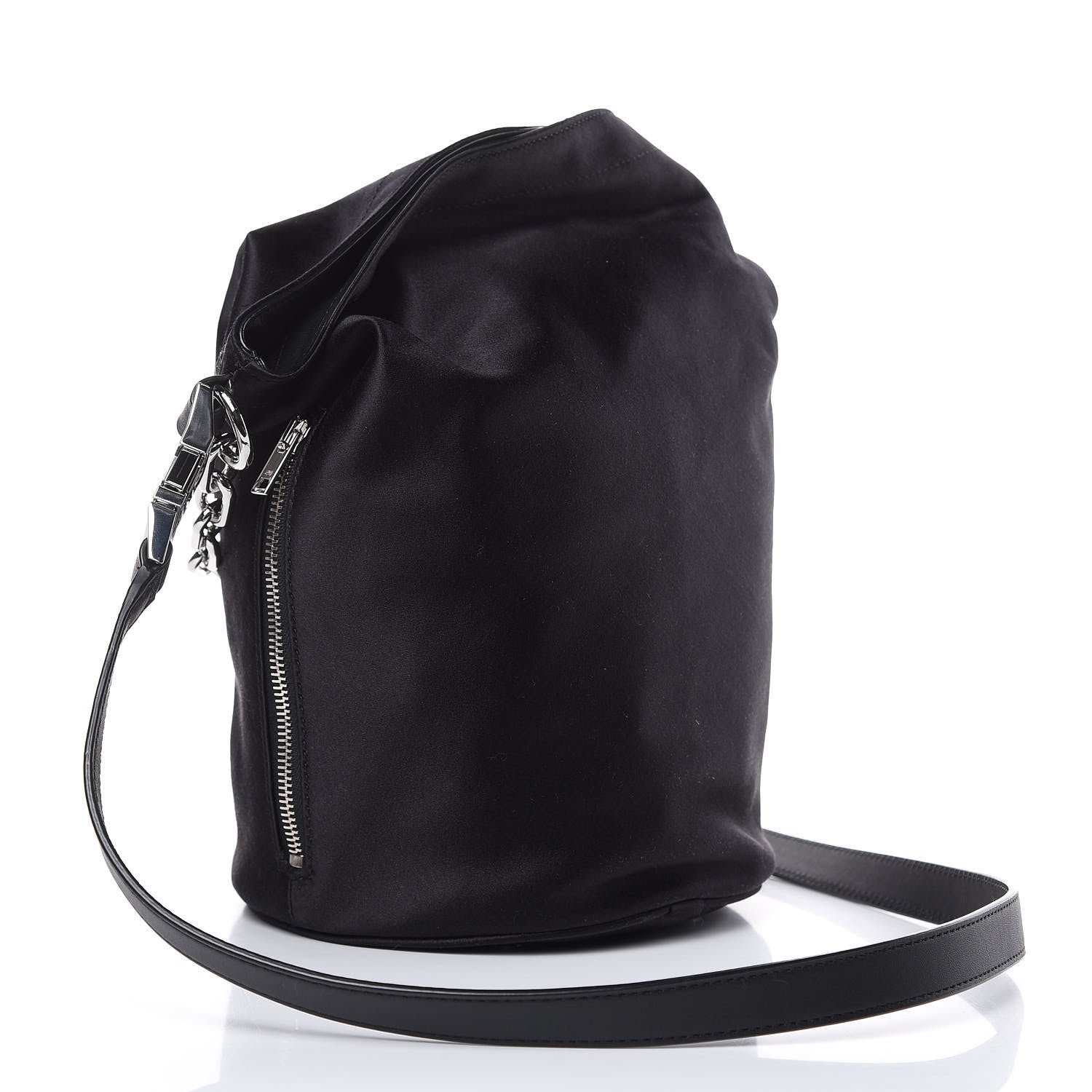 Alexander Wang Satin Attica Chain Bucket Bag Black 4 of 9
