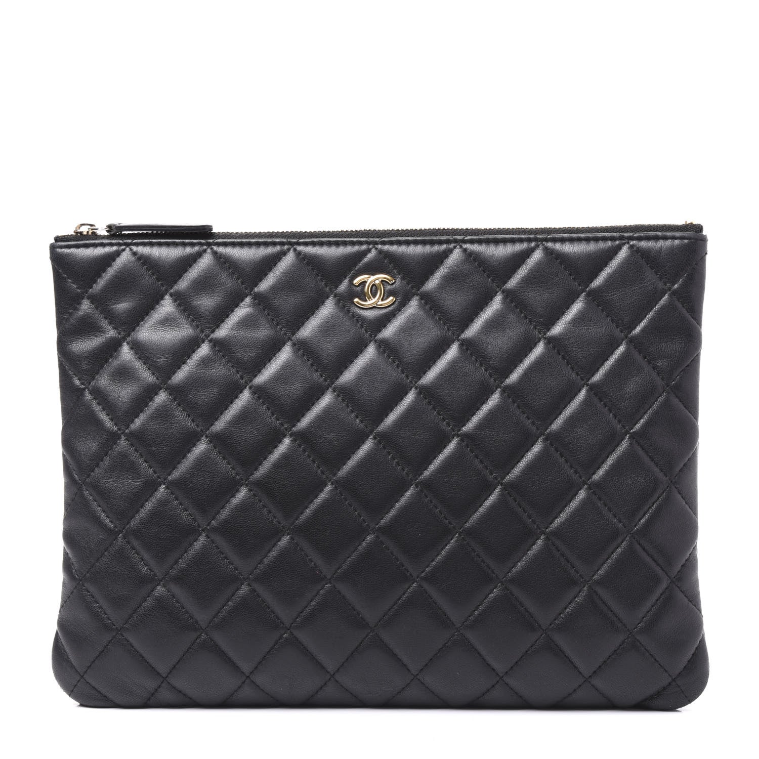 Chanel Lambskin Quilted Medium Cosmetic Case Black 1 of 9