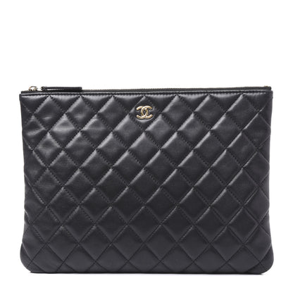 Chanel Lambskin Quilted Medium Cosmetic Case Black 1 of 9