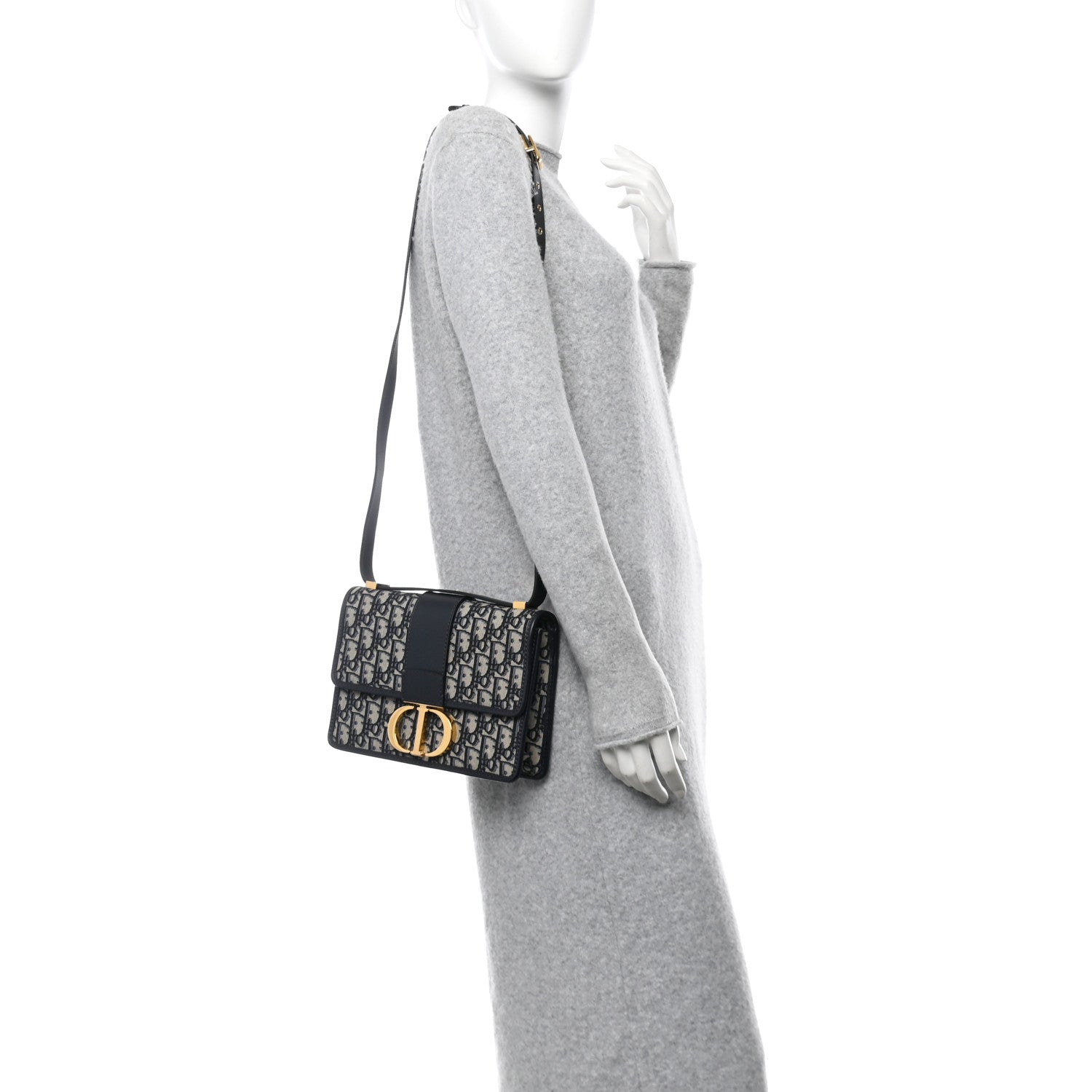 Christian Dior Oblique 30 Montaigne Flap Bag Blue 3 of 10