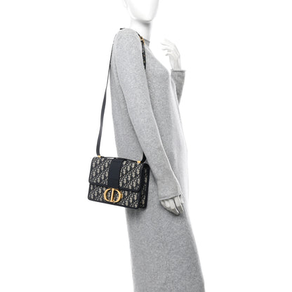 Christian Dior Oblique 30 Montaigne Flap Bag Blue 3 of 10