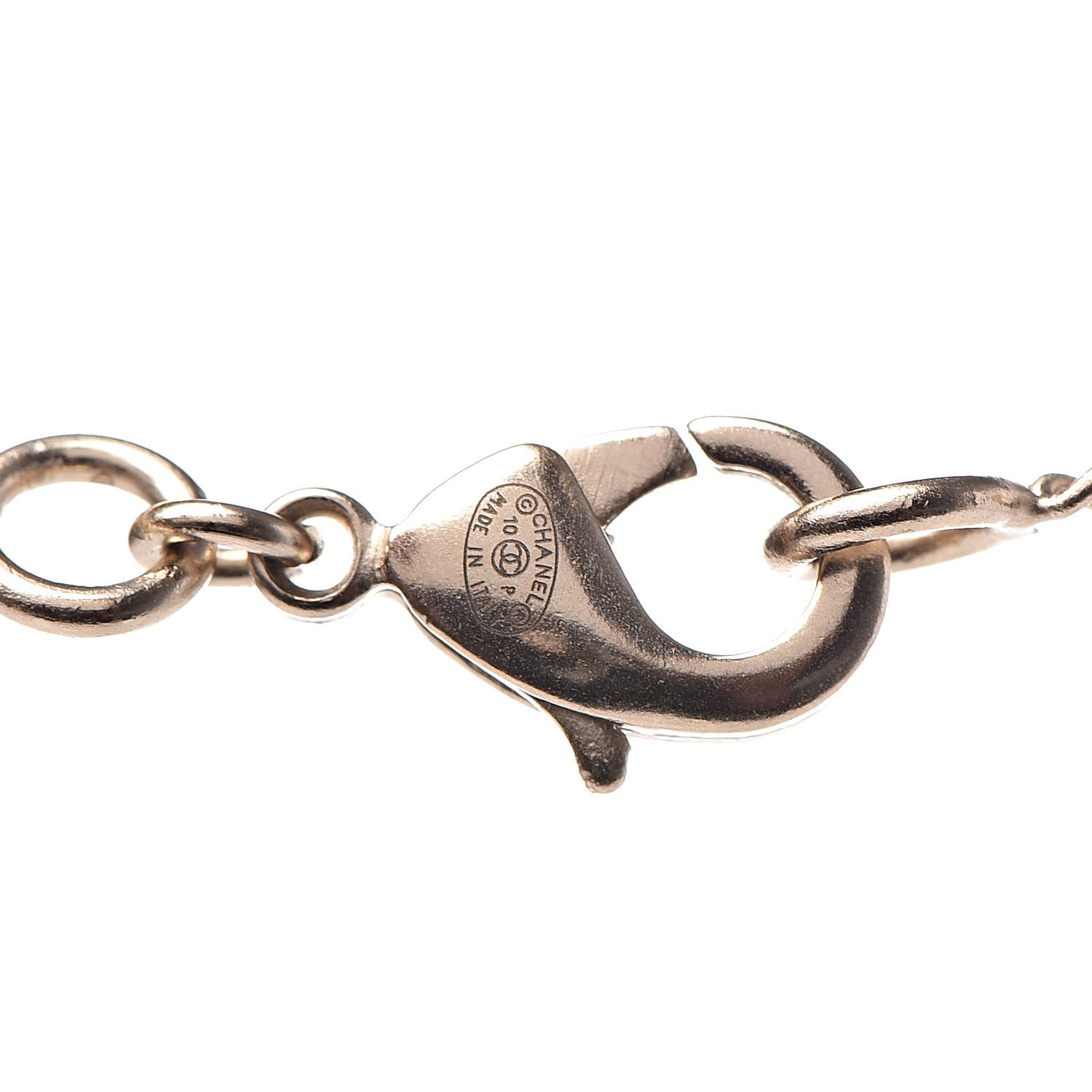 Chanel Enamel Heart CC Charm Necklace Gold 5 of 6