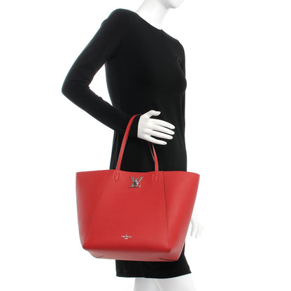 Louis Vuitton Calfskin Lockme Cabas Rubis 2 of 8
