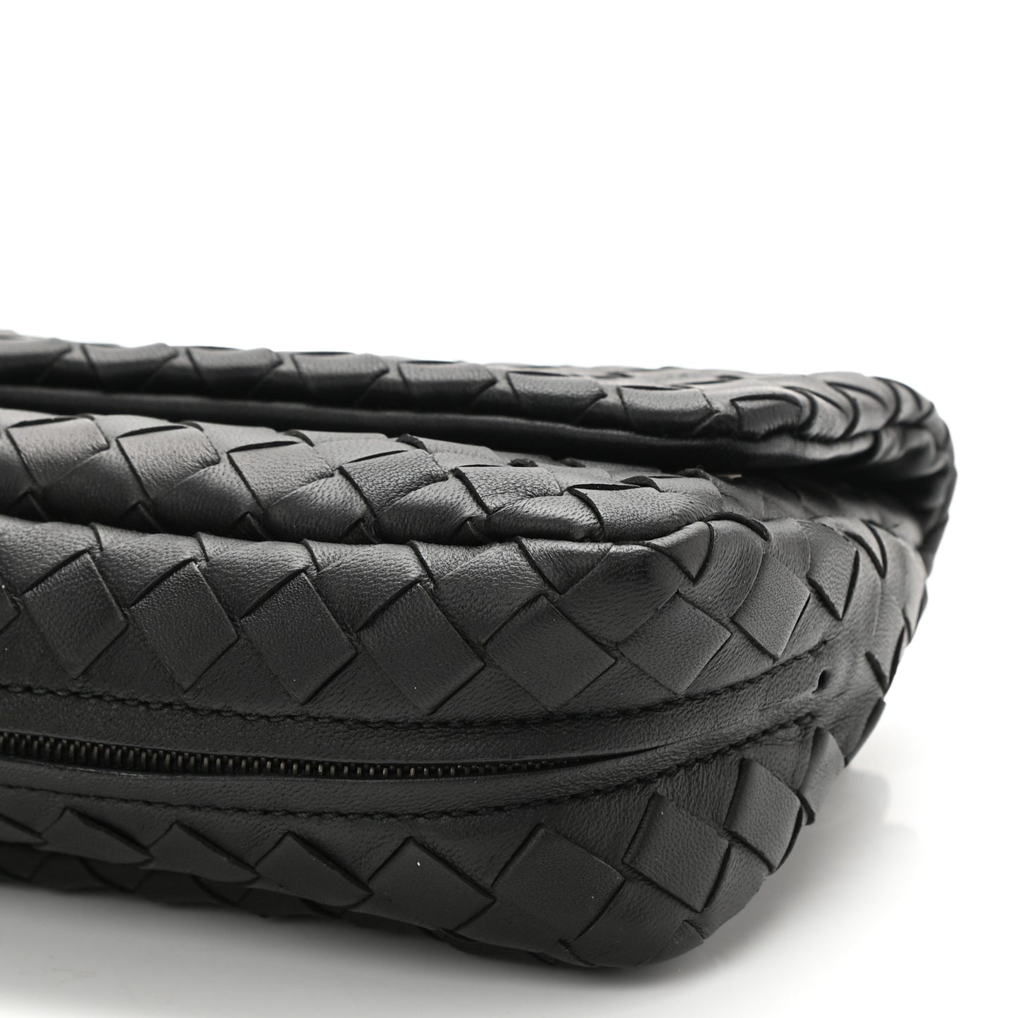 Nappa Intrecciato Small Chain Crossbody Black