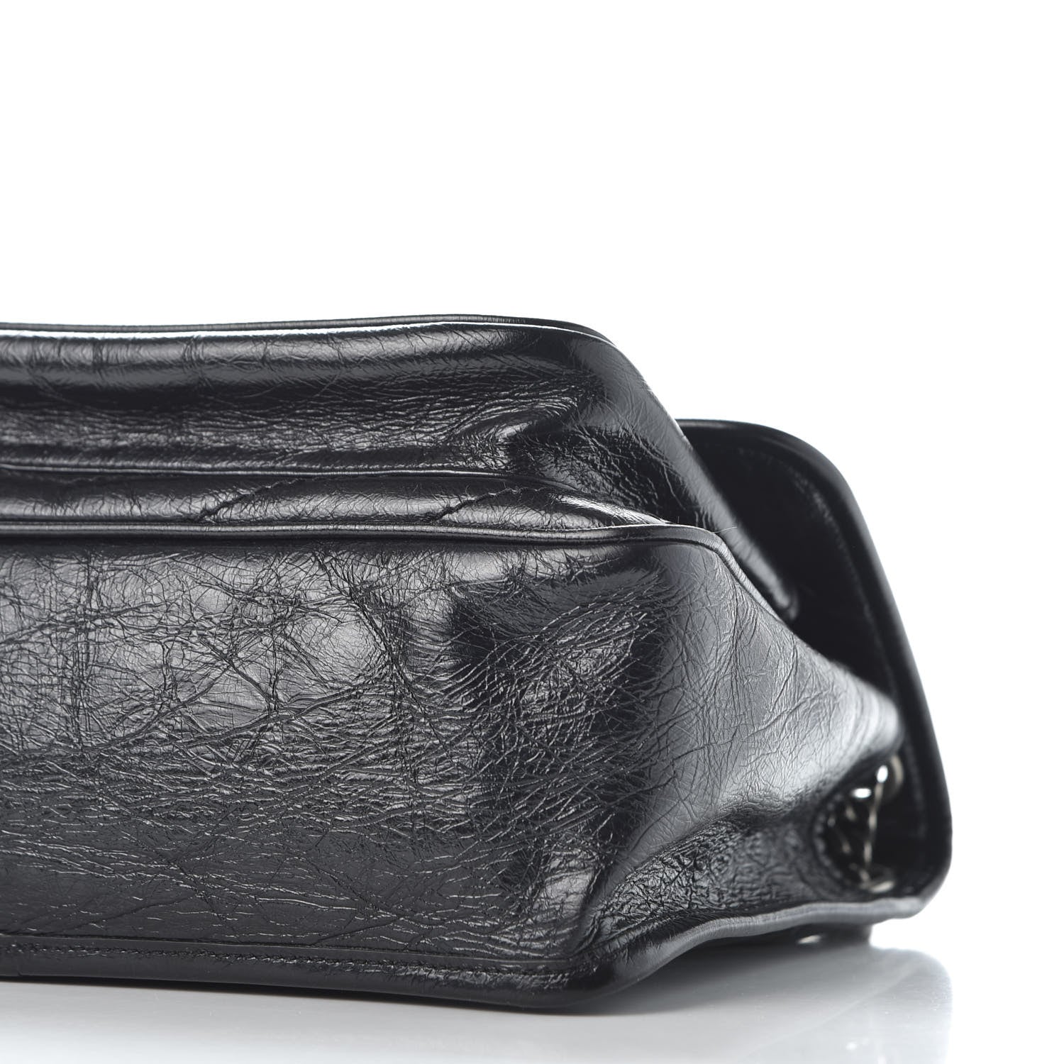 Saint Laurent Crinkled Calfskin Matelasse Monogram Medium Niki Chain Satchel Black 6 of 11