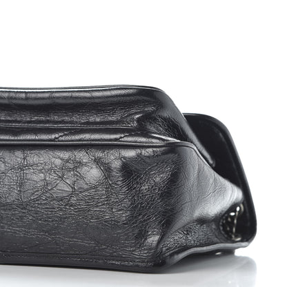 Saint Laurent Crinkled Calfskin Matelasse Monogram Medium Niki Chain Satchel Black 6 of 11