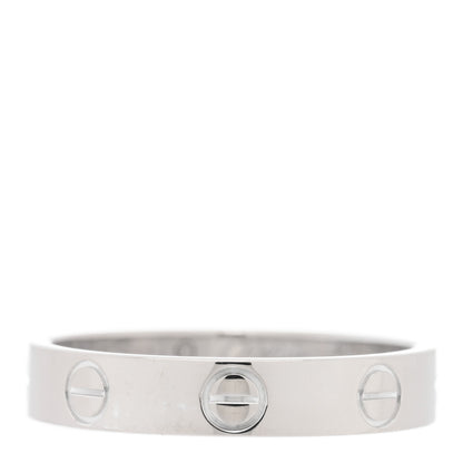 Cartier 18K White Gold 3.5mm LOVE Wedding Band Ring 53 6.5 1 of 5
