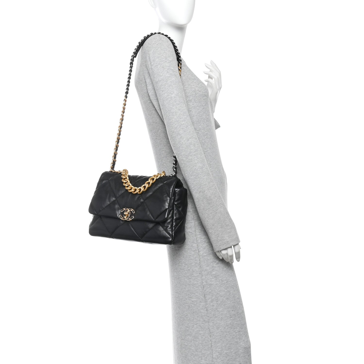 Chanel Lambskin Quilted Large Chanel 19 Flap Black 2 of 10