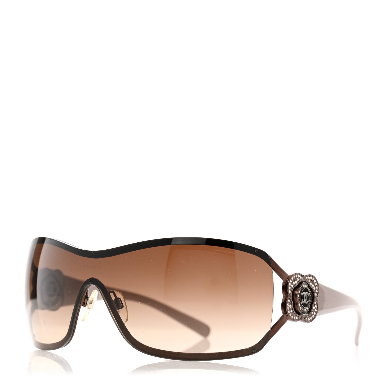 Chanel Swarovski Crystal Camellia CC Sunglasses 4164-B Purple