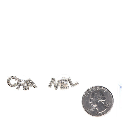 Chanel Crystal Pearl Signature Stud Earrings Gold 2 of 5