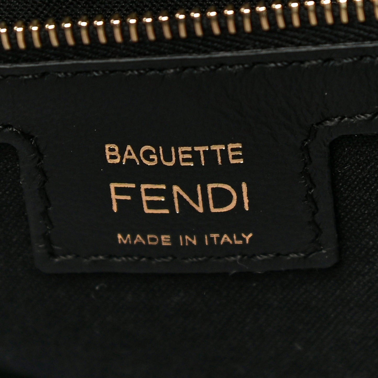 Nappa FF 1974 Embossed Large Baguette Black