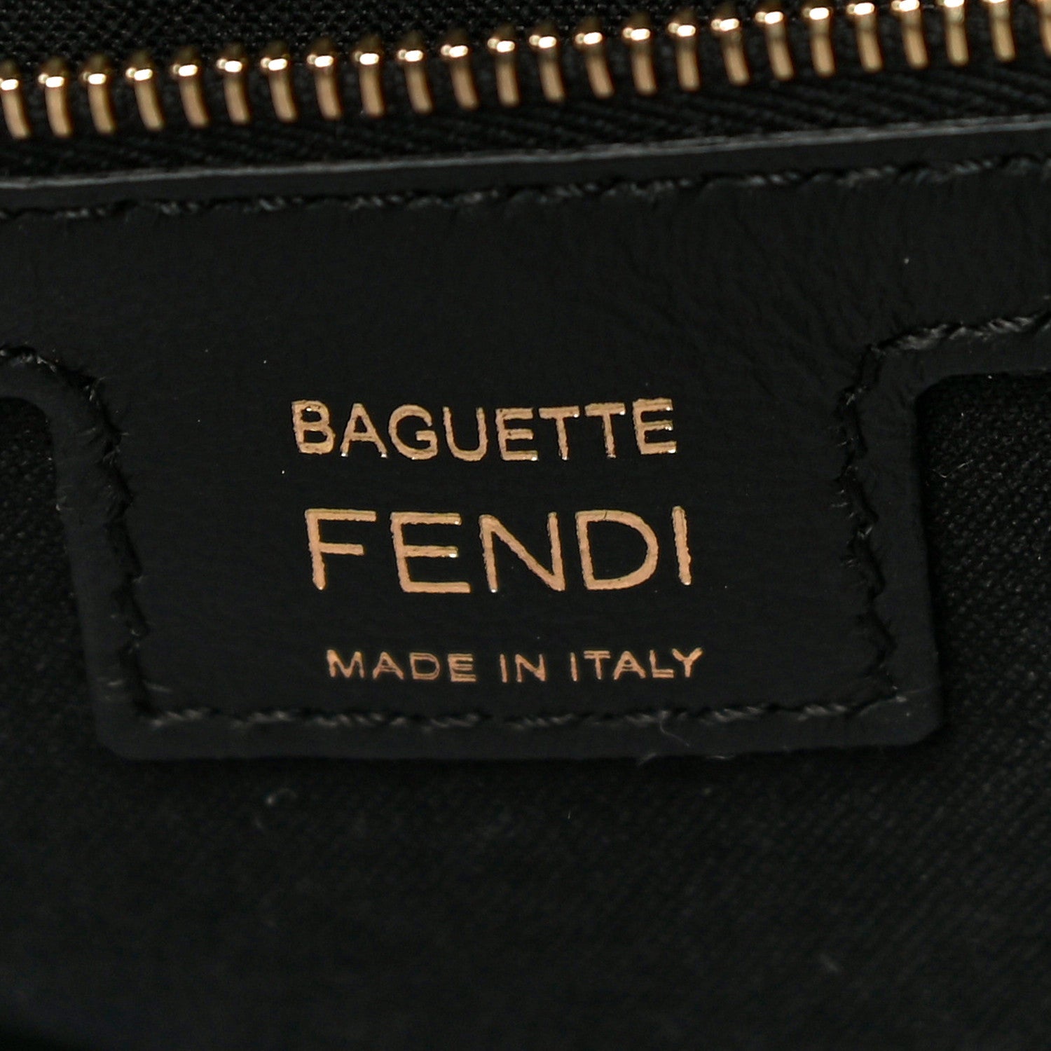 Fendi Nappa FF 1974 Embossed Large Baguette Black 5 of 8