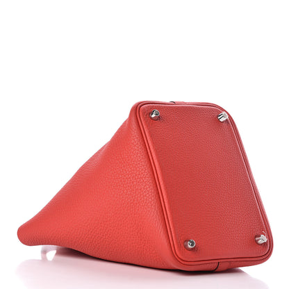 Hermes Taurillon Clemence Picotin Lock 18 PM Rouge Tomate 4 of 12