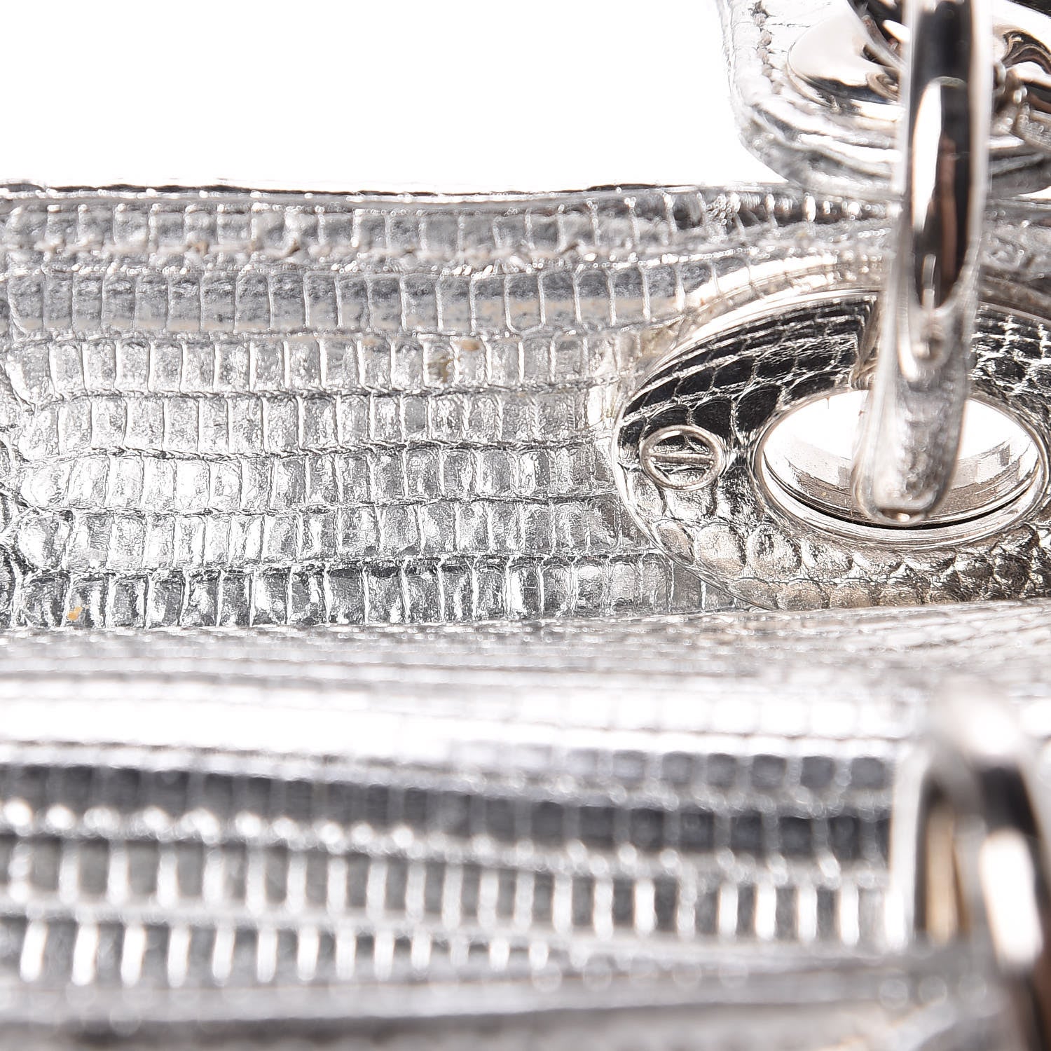 Christian Dior Metallic Lizard Mini Lady Dior Silver 11 of 13