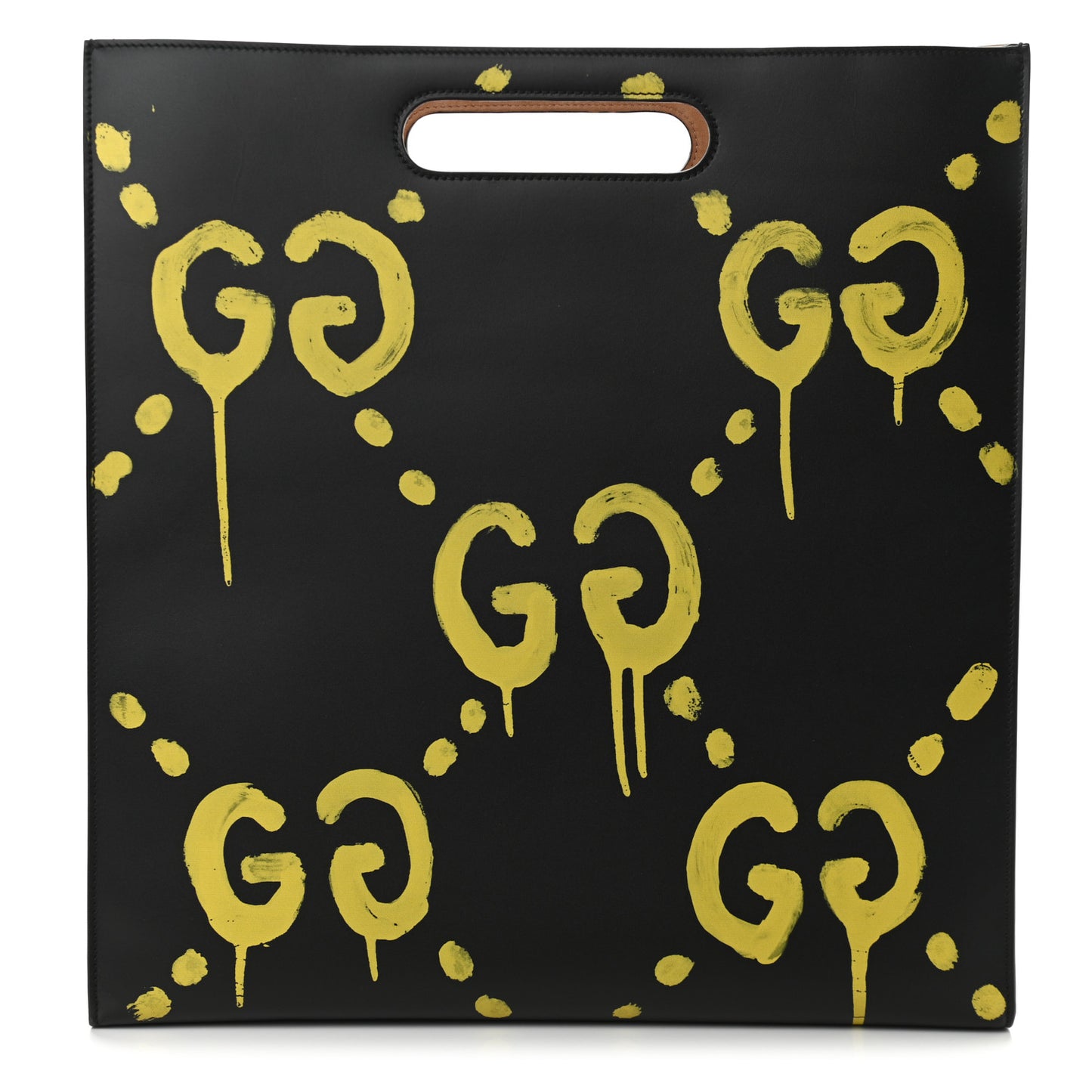 Calfskin GucciGhost Real Large XL Tote Black Yellow
