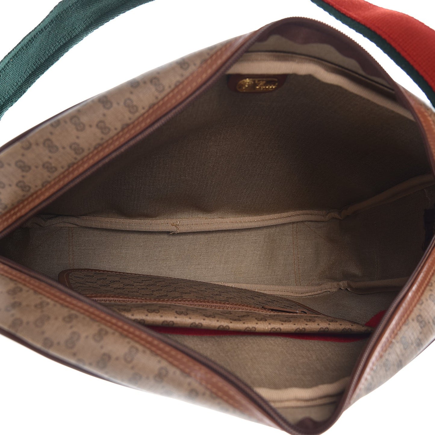 Min Vintage GG Supreme Monogram Web Messenger Bag Brown