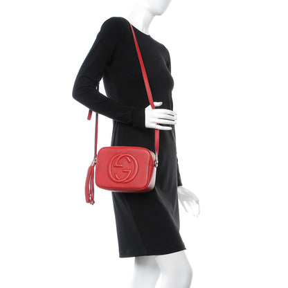 Gucci Pebbled Calfskin Small Soho Disco Bag Tabasco Red 2 of 8