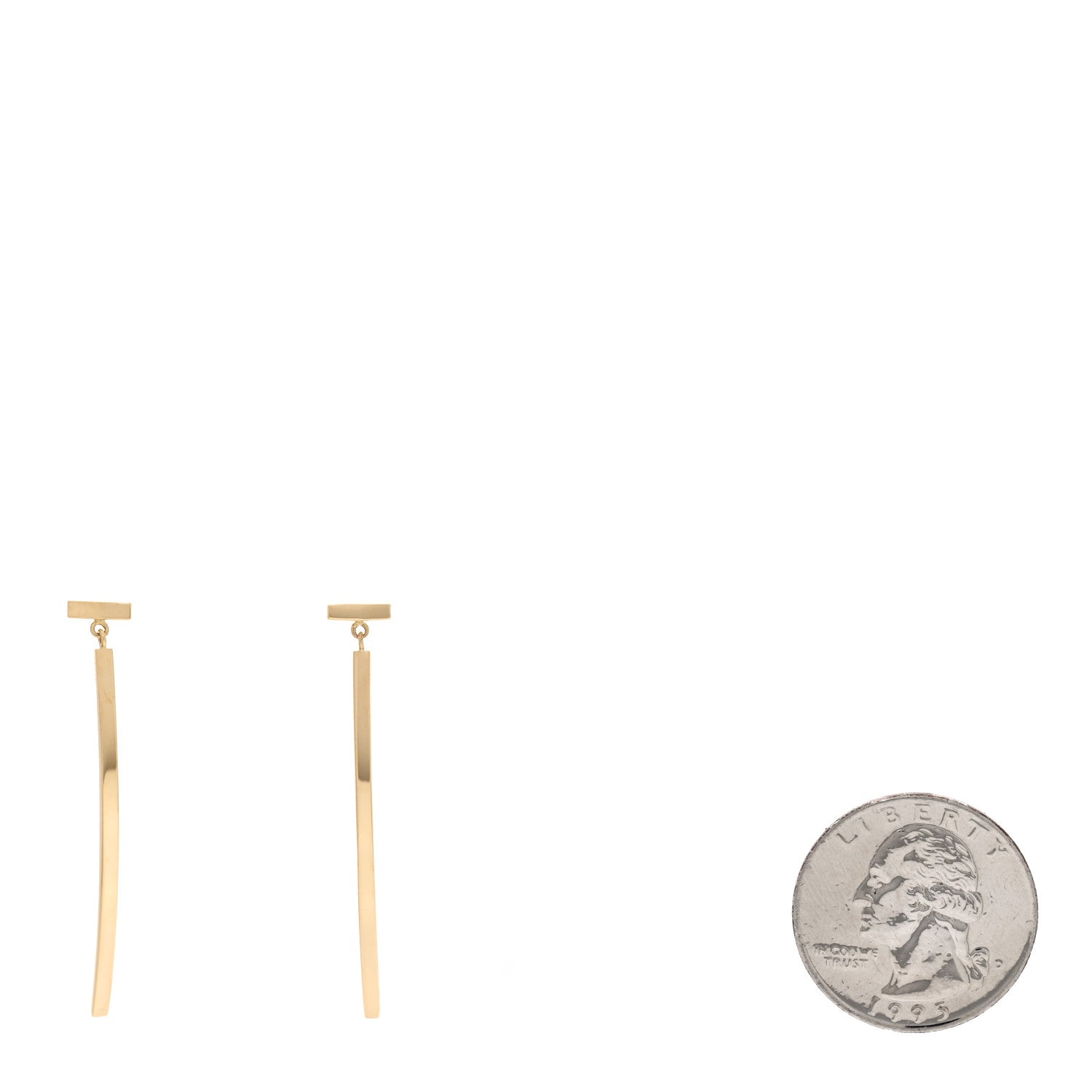 Tiffany 18K Yellow Gold T Bar Earrings 2 of 4