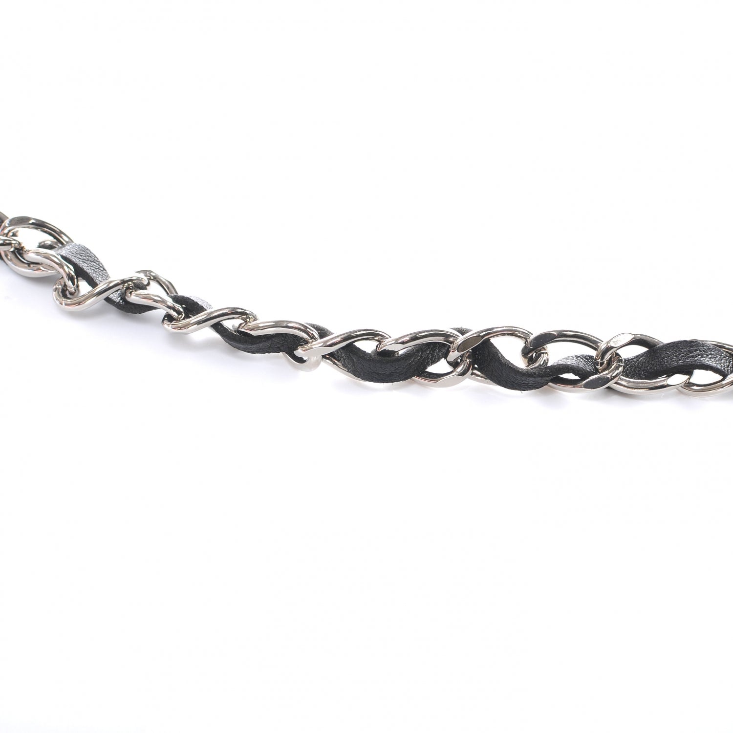 Chanel Leather Silver Chain Link Belt Black 4 of 6