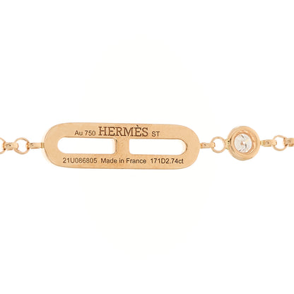 Hermes 18K Rose Gold Diamond Pink Opal Black Jade Chaine d'Ancre Chaos Necklace 4 of 5