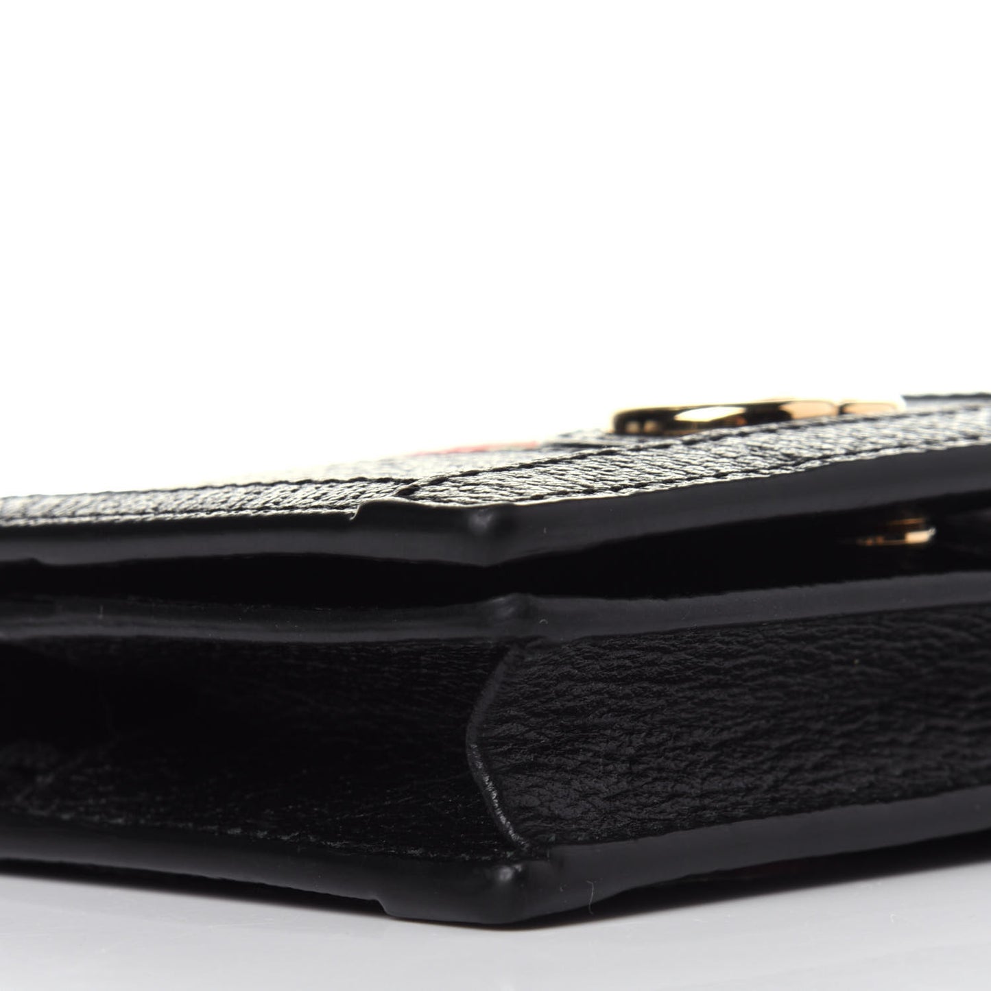 Calfskin Web Ophidia Card Case Black