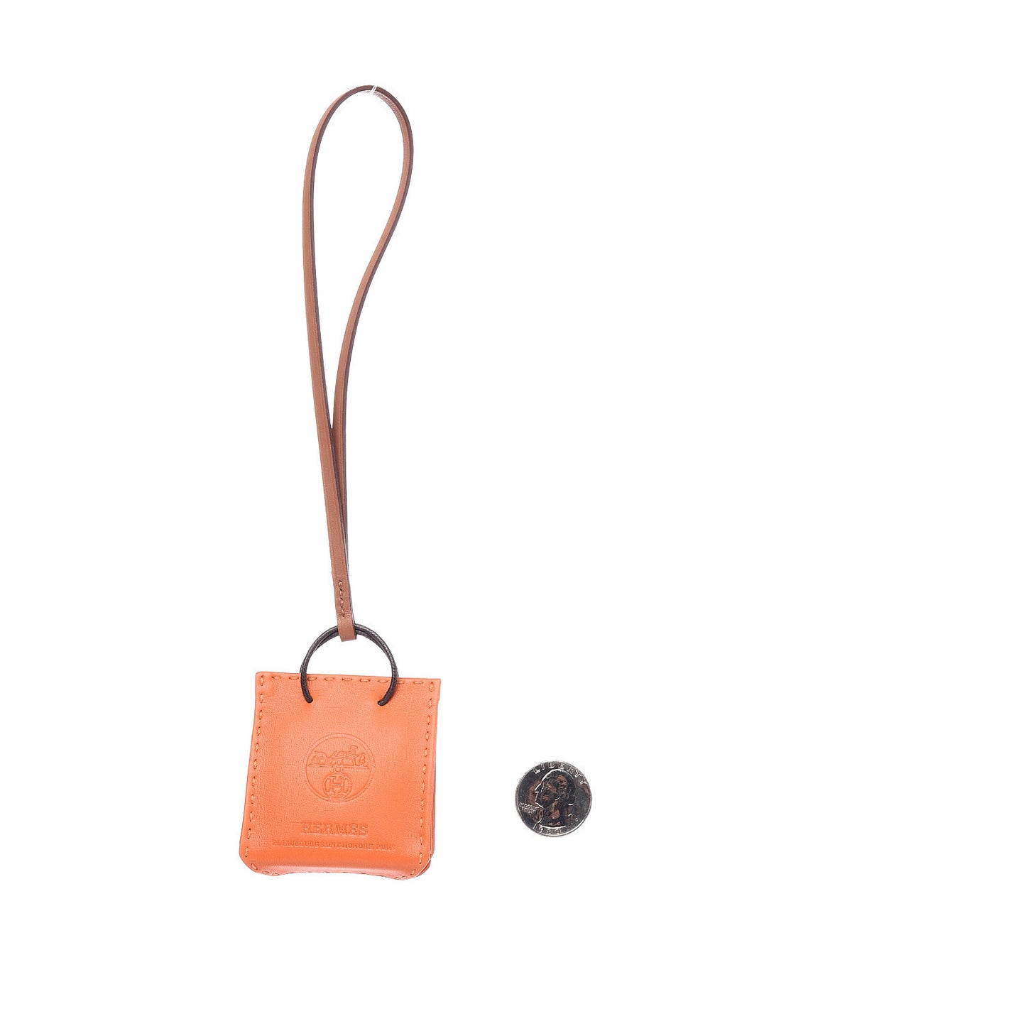 Milo Lambskin Swift Shopping Bag Charm Feu Gold