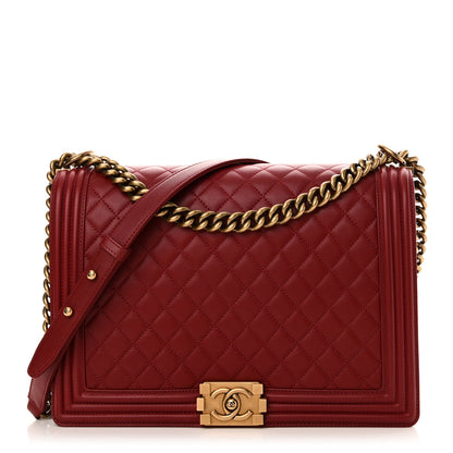 Chanel Lambskin Quilted Large Boy Flap Red 1 of 10