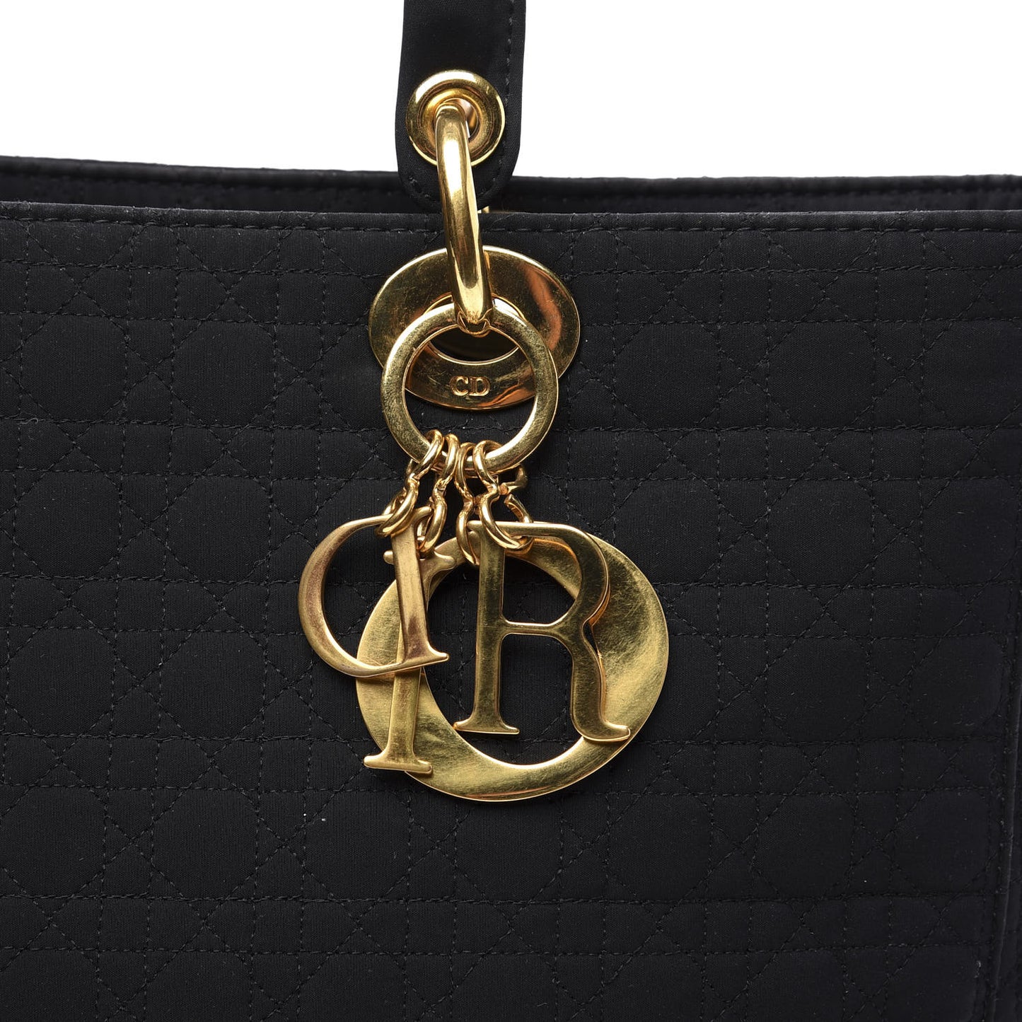 Nylon Cannage Large Lady Dior Black
