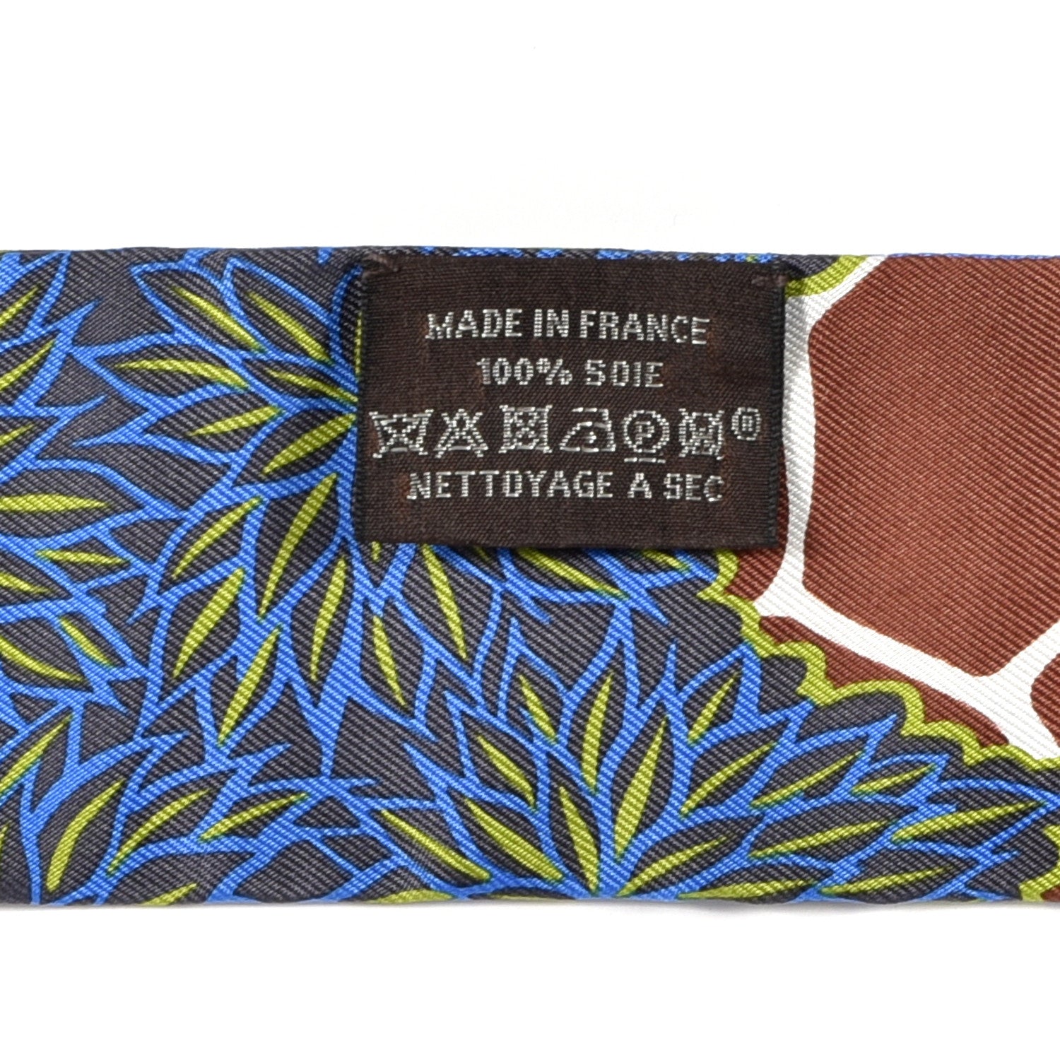 Hermes Silk The Three Graces Twilly Bleu Vert Marron 4 of 4