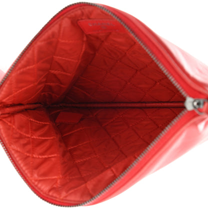 Chanel Calfskin Patent Quilted Medium Cosmetic Case Red 5 of 12