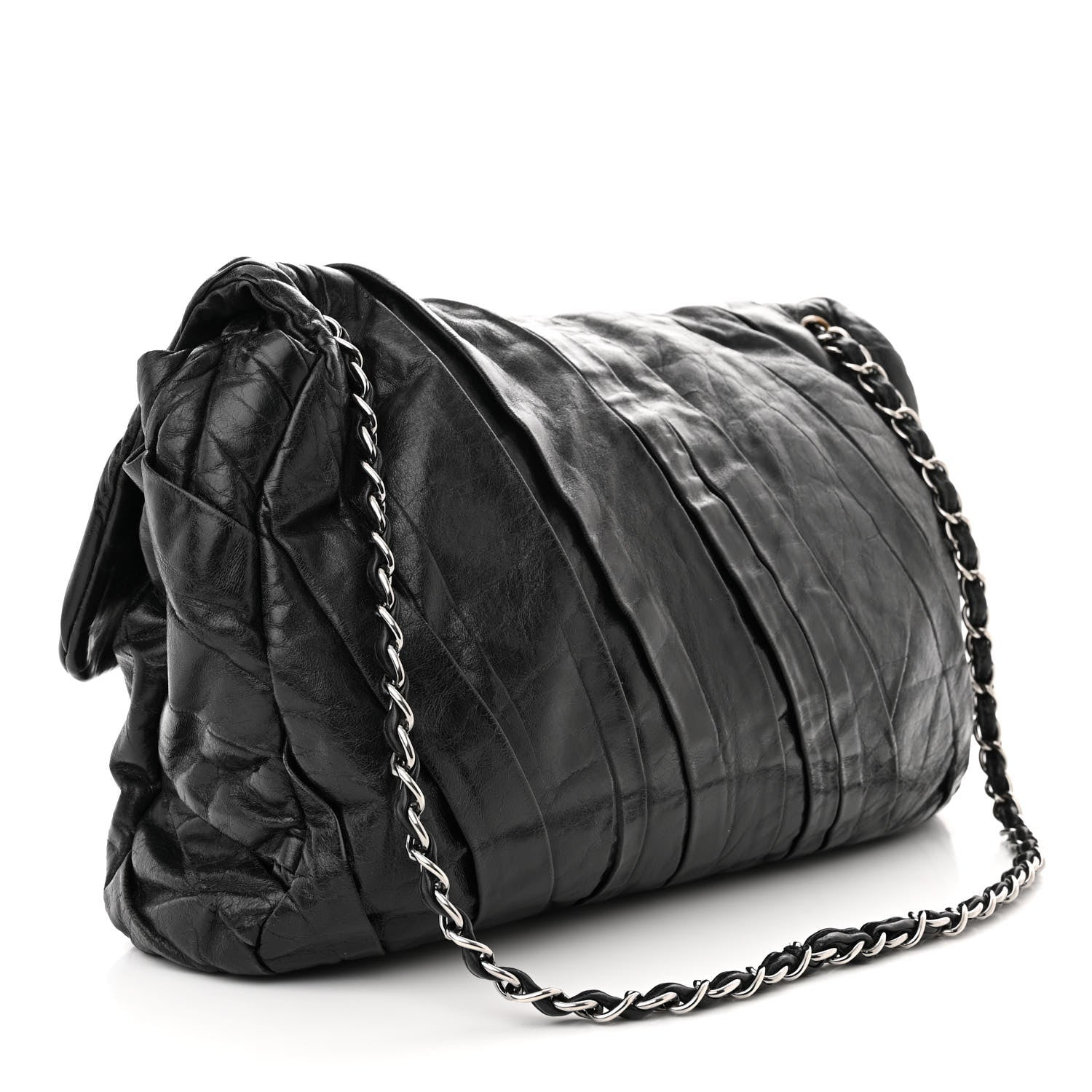 Chanel Glazed Calfskin Twisted Maxi Flap Black 3 of 11