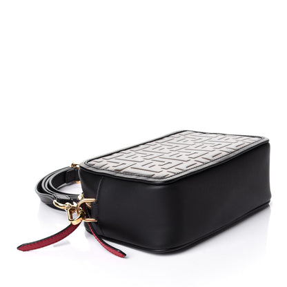 Fendi Vitello Century Bi-Color FF 1974 Embossed Mini Camera Case Maya Black 4 of 10