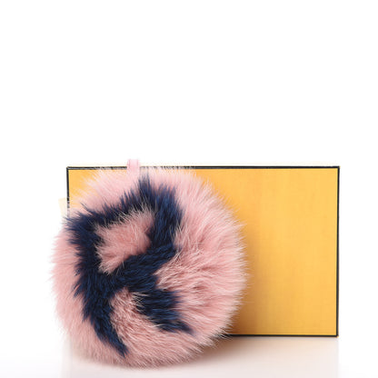 Fendi Fox Fur Shiny Nappa Bi-Color R ABCharm Bag Charm Rosa Chiaro Blue Bubblegum 4 of 4