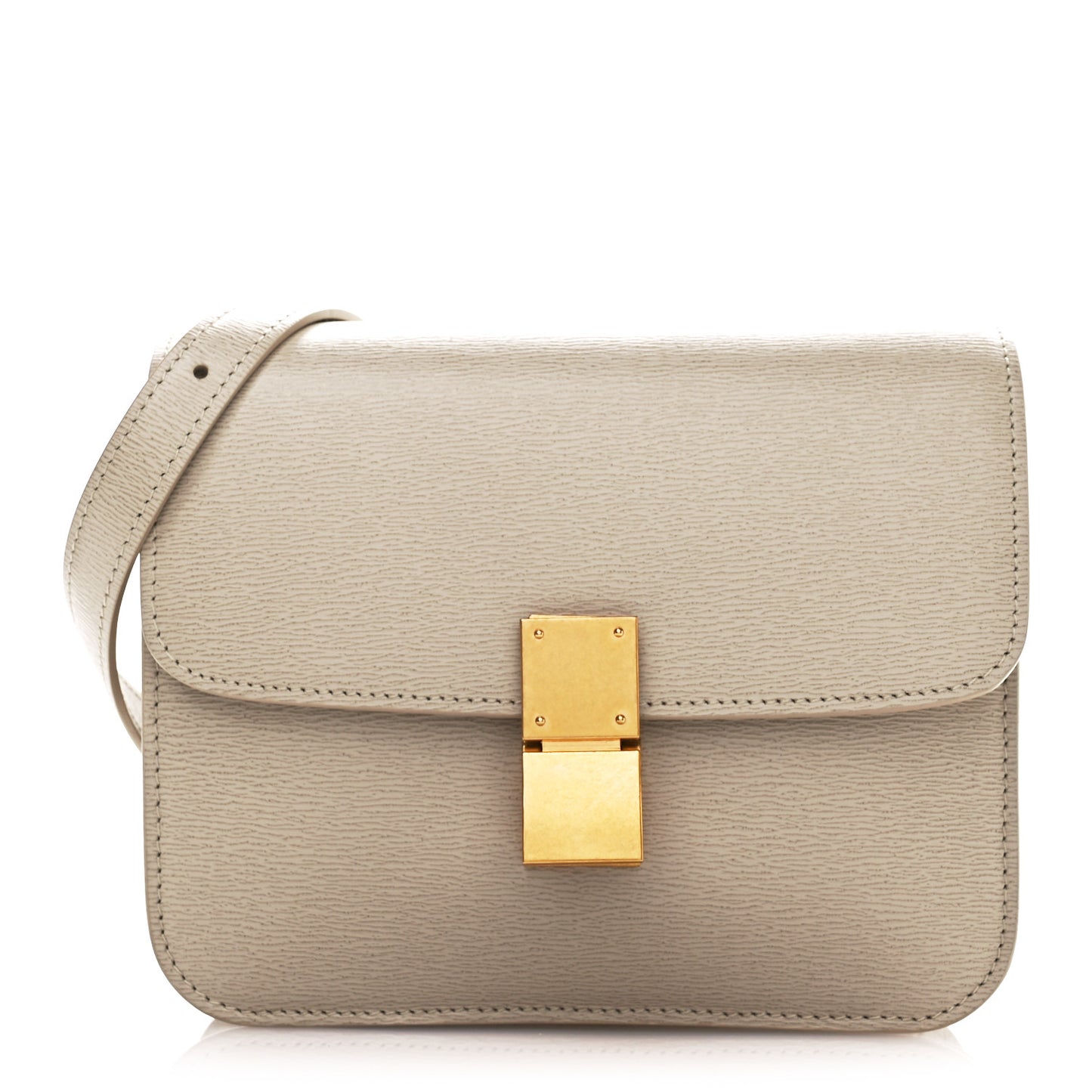 Liege Calfskin Teen Classic Box Flap Bag Nude