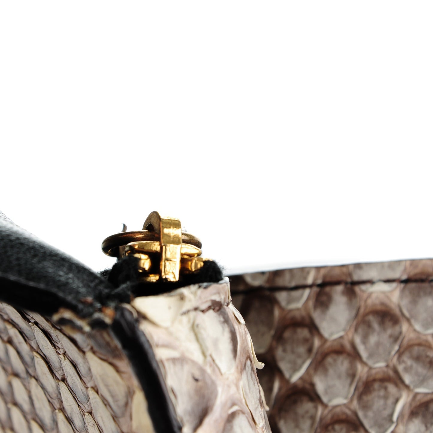 Python Medium Classic Box Flap Bag Natural