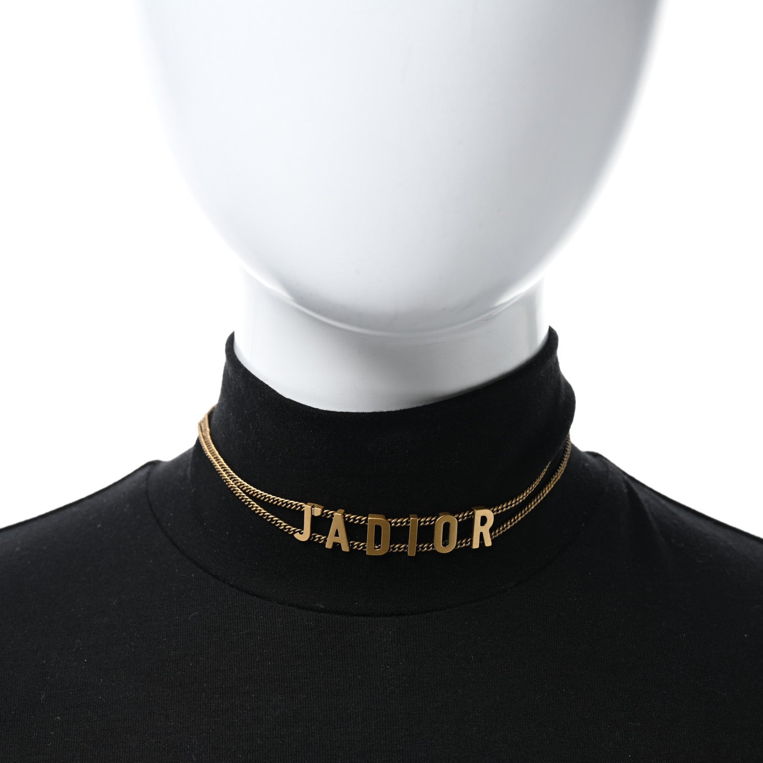 Christian Dior Metal J'Adior Choker Necklace Aged Gold 3 of 5