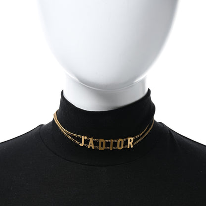 Christian Dior Metal J'Adior Choker Necklace Aged Gold 3 of 5