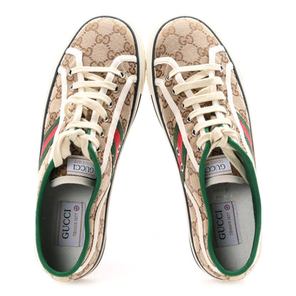 Gucci GG Monogram Web Womens 1977 Tennis Sneakers 41 Beige Ebony Mystic White 2 of 9
