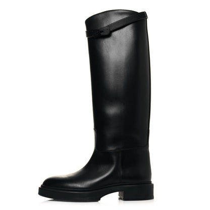 Hermes Box Kelly Jumping Boots 37 So Black 1 of 8