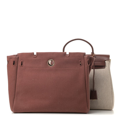 Hermes Toile Vache Herbag 2 in 1 PM Natural Havane 4 of 16
